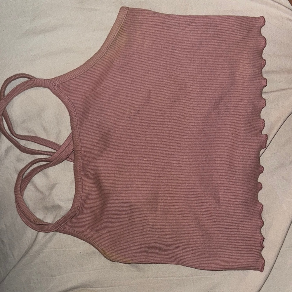 Women's Pink Ribbed Tank Top